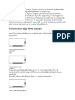 4.DERS Python Kullanıcıdan Bilgi Alma