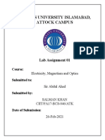 Comsats University Islamabad, Attock Campus: Lab Assignment 01