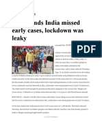 Study Finds India Missed Early Cases, Lockdown Was Leaky: Foreign News