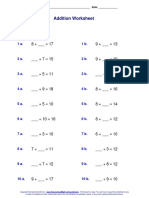 Addition Worksheet