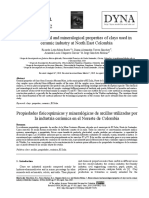 Physicochemical and Mineralogical Properties of Clays Used in Ceramic Industry at North East Colombia