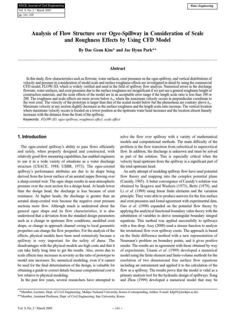 Analysis of Flow Structure Over Ogee Spillway in Consideration of Scale ...