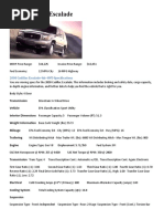 Download 2000 Cadillac Escalade Specs by one49ford6864 SN49583408 doc pdf