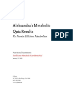 Aleksandra's Metabolic Quiz Results: Fat Protein Efficient Metabolism