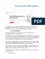 Les Principaux Frameworks PHP Existants