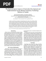 The Epistemological Aspects of Curriculum Development and Implementation For The Medical Laboratory Technology Diploma in Uganda