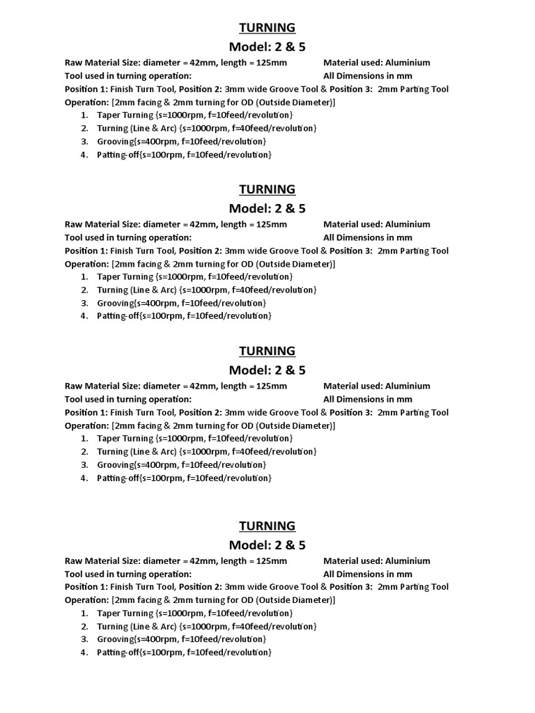 Turning Model: 2 & 5 | PDF | Drill | Mechanical Engineering