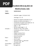 SR - Kg. Syllabus