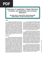 What Time of Leadership in Higher Education Promotes Job Satisfaction and Increase Retention