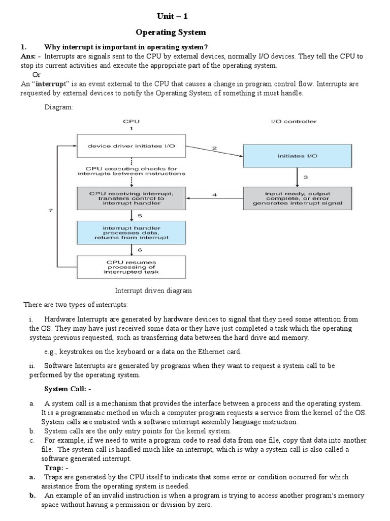 Operating System: Unit - 1 | PDF | Operating System | Computer Program