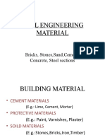 Civil Engineering Material: Bricks, Stones, Sand, Cement, Concrete, Steel Sections
