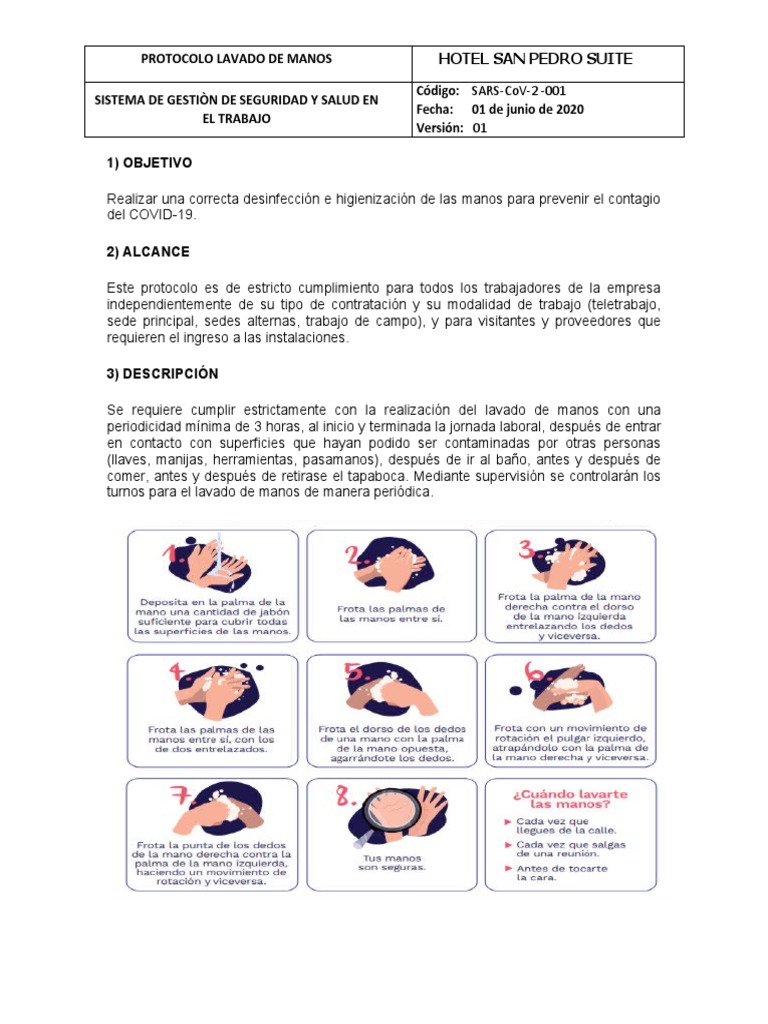 Protocolo de Lavado de Manos COVID-19 | PDF | Lavado de manos | Higiene