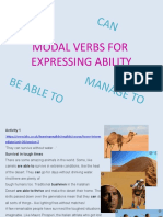 CO UL D: Modal Verbs For Expressing Ability