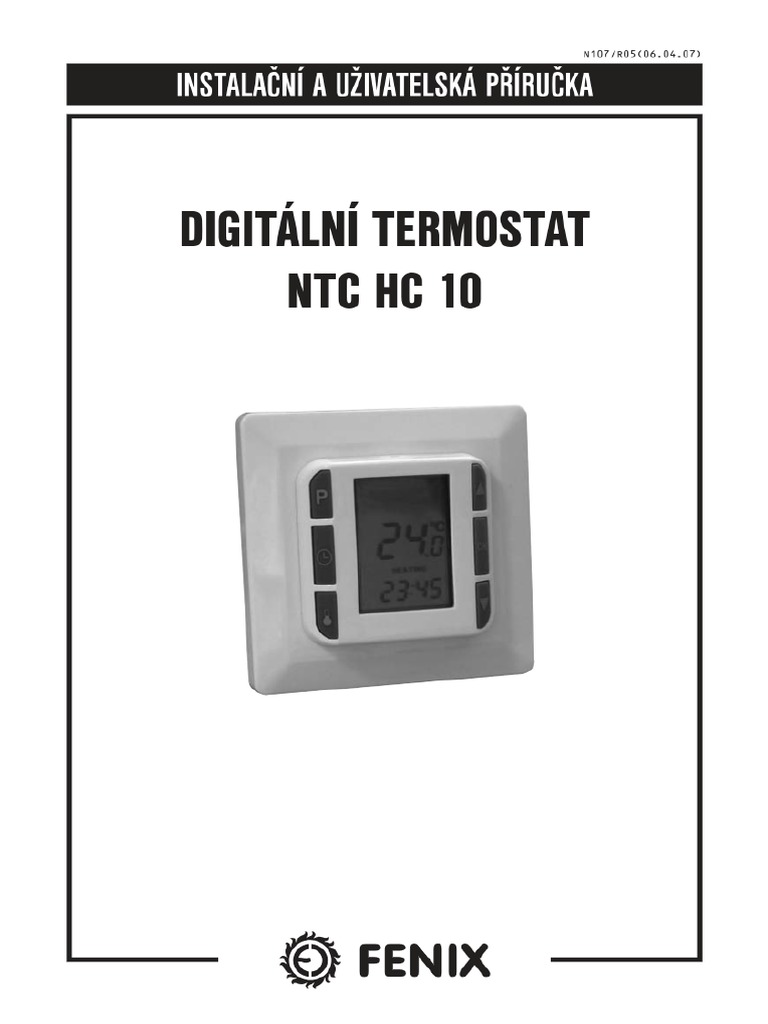 symptom At deaktivere mandig Digitální Termostat NTC HC 10 | PDF
