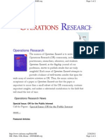 Operations Research: Operations Research, As The Flagship Journal of Our
