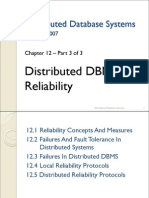 Distributed DBMS Reliability - 3 of 3 (Good)