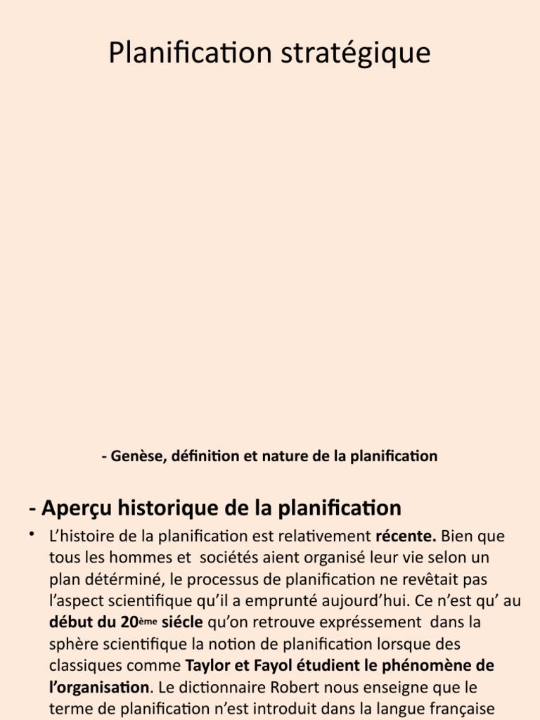 Définition de la planification stratégique | PDF | Planification ...