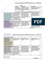 Rúbrica de evaluación del TEXTO EXPOSITIVO