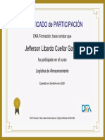 Logística Almacenamiento - Certificado de Participación