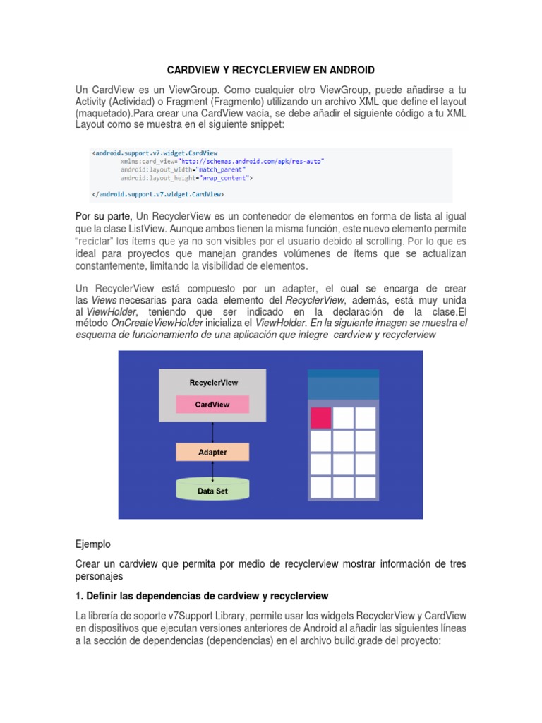 CardView y RecyclerView en Android | PDF | Android (sistema operativo ...