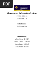 Management Information Systems: PGDM - 2010-12 Semester - Iii