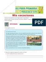 Mis Vacaciones para Tercero de Primaria