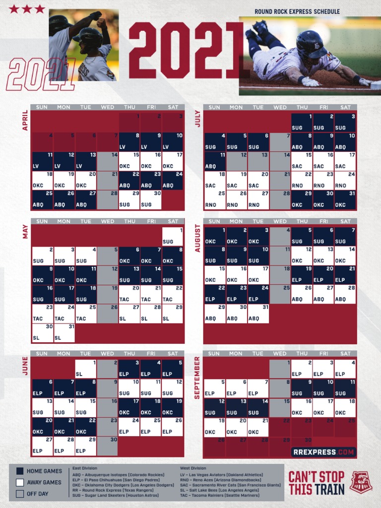 2021 Round Rock Express Schedule PDF