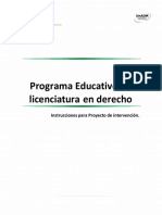 Indicaciones para Proyecto de Intervención