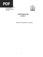 Traffic Engineering-Lecture 1