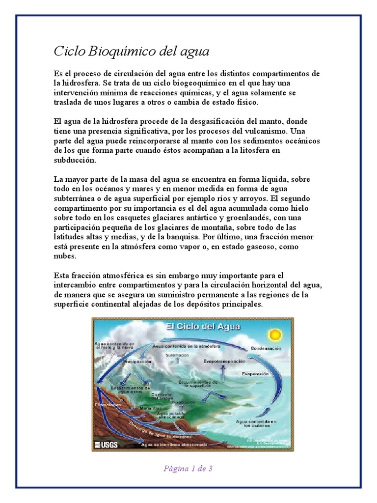 Biologia (Ciclo Bioquímico Del Agua) | PDF | Evaporación | El ciclo del ...