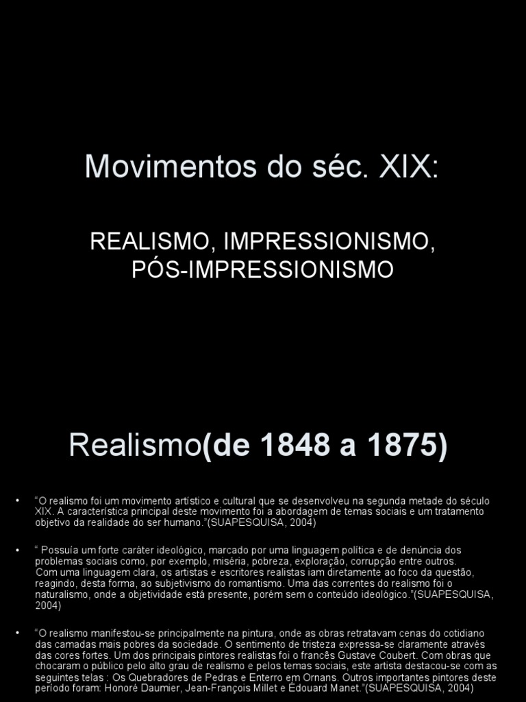 Realismo e Impressionismo no Século XIX | PDF | Arte abstrata ...