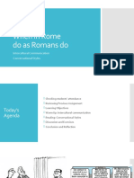 When in Rome Do As Romans Do: Intercultural Communication Conversational Styles