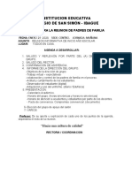 Propuesta de Agenda de Reunion de Acudientes y Estudiantes. Enero 29-2021