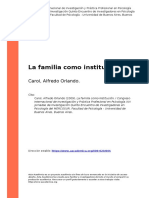 Carol, Alfredo Orlando (2009) - La Familia Como Institucion