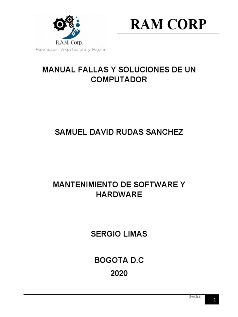 Manual Fallas Y Soluciones De Un Computador Descargar Gratis Pdf