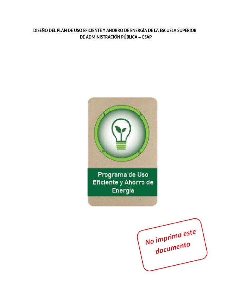 Plan de Uso Eficiente y Ahorro de Energía para la Escuela Superior de ...