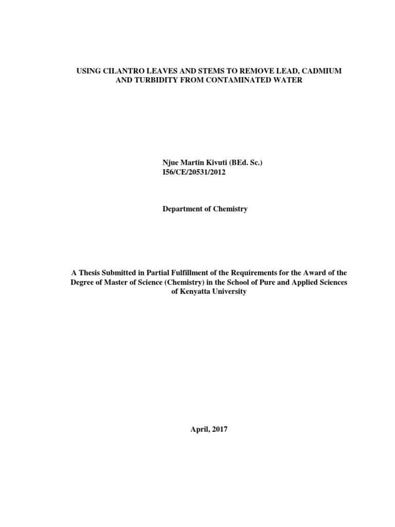 Using Cilantro Leaves.... PDF Water Quality Stormwater