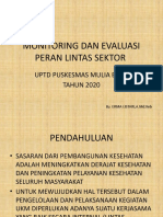 Monitoring Dan Evaluasi Peran Lintas Sektor