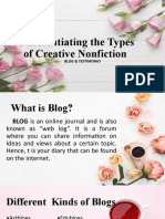 Differentiating The Types of Creative Nonfiction: Blog & Testimonio