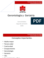 2°  clase Gerontología y  Geriatría