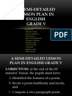 Poem Lesson Plan for Grade V Students