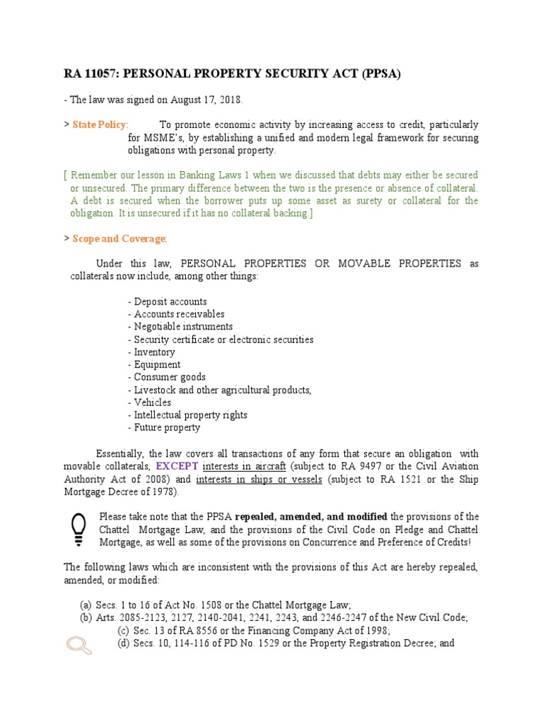 Atty wbc personal property security act pdf security interest