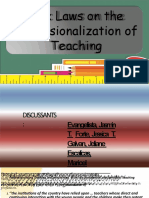 Basic Laws On The Professionalization of Teaching