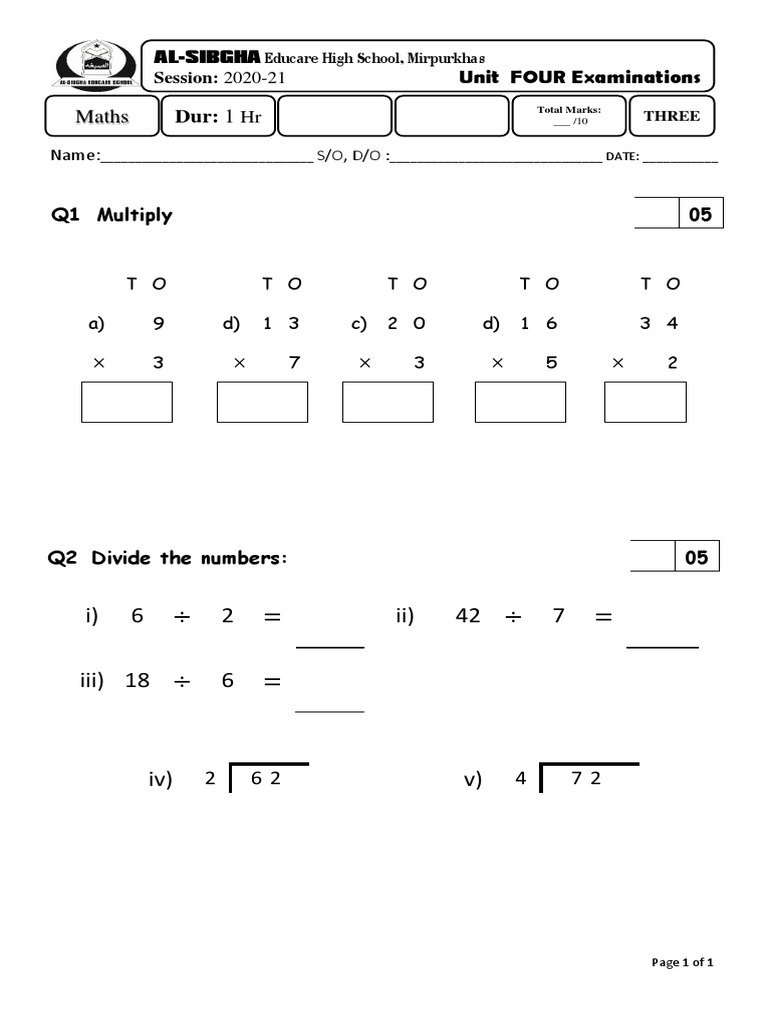 2021 - Unit FOUR Paper - Maths III | PDF