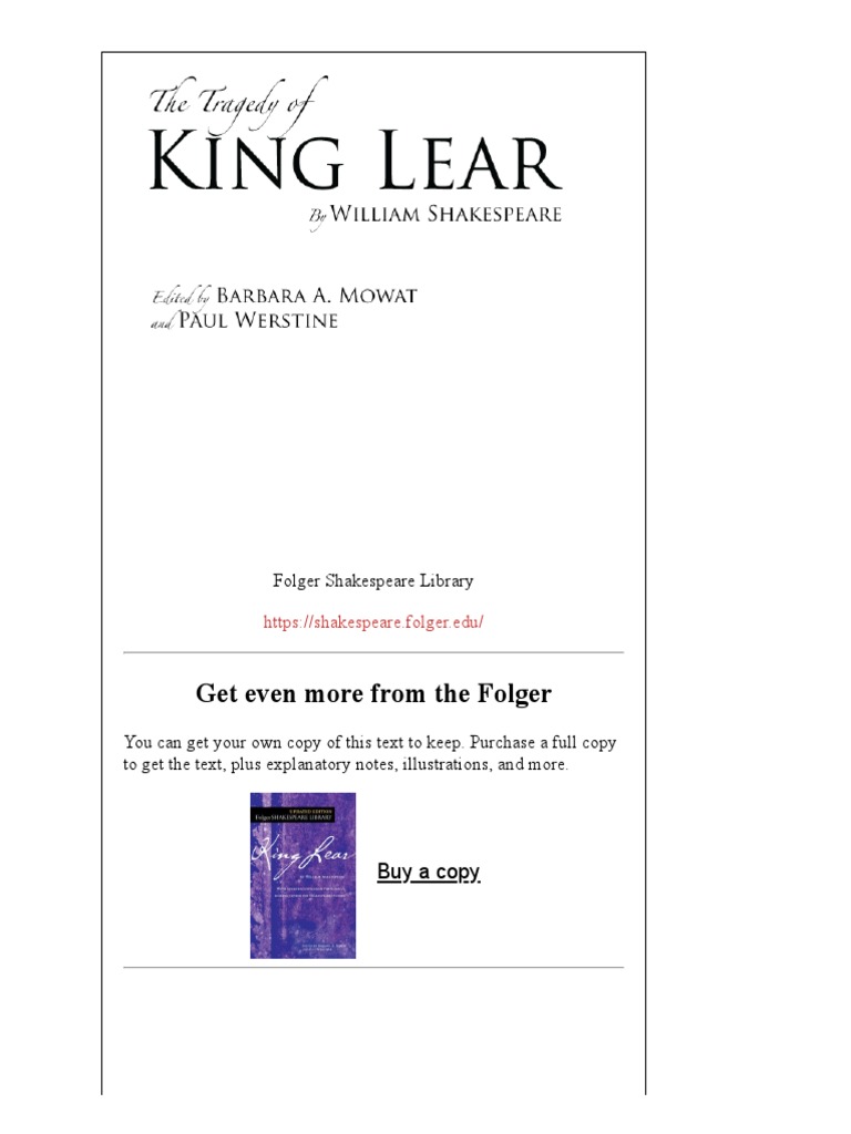KingLear PDF Folgershakespeare PDF King Lear