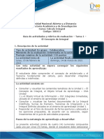 Guía de Actividades y Rúbrica de Evaluación - Unidad 1 - Tarea 1 - El Concepto de Integral