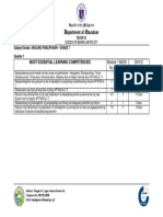 Department of Education: Most Essential Learning Competencies