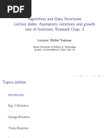 Algorithms and Data Structures Lecture Slides: Asymptotic Notations and Growth Rate of Functions, Brassard Chap. 3