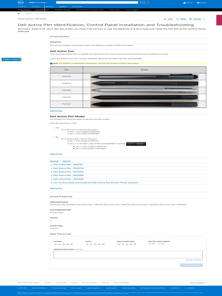 Dell Active Pen Identification, Control Panel Installation and ...