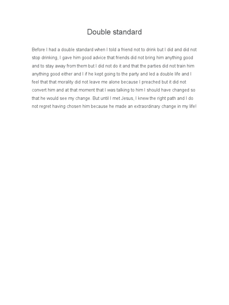 Double Standard | PDF | Self-Improvement